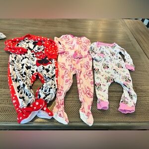 Set of 3 Disney Minnie Mouse pajamas babygirl 18 month